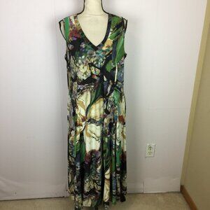 Attitudes by Renee Midi Tank Dress LP Woman Petite Floral Knit V-neck Sleeveless